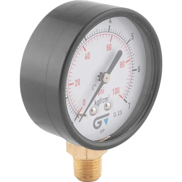 Manômetro Vertical 1/4" NPT 100PSI Aço Carbono 3714 07 - Genebre