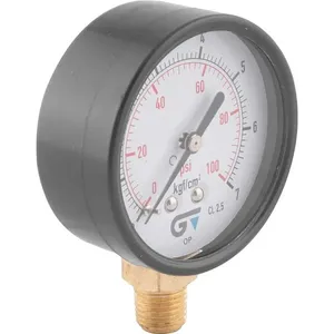Manômetro Vertical 1/4" NPT 100PSI Aço Carbono 3714 07 - Genebre