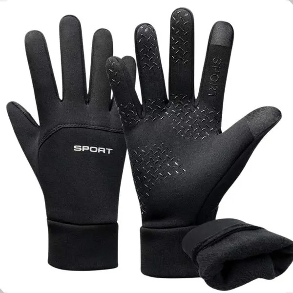 Luva para Ciclismo e Motociclismo Modelo 3 Gg Impermeável Térmica com Touch à Prova de Vento Preto Oem Luva para Ciclismo e Motociclismo Modelo 3 Gg Impermeável com Touch Preto Oem