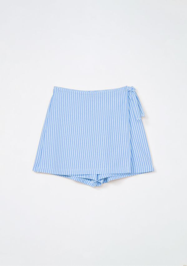 Shorts Saia Transpassada Infantil Menina - Azul 005