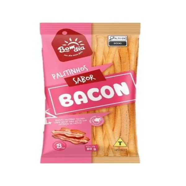 Biscoito Palito 80 g Sabor Bacon BISCOITO PALITO 80G SABOR BACON
