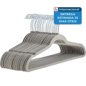 Cabides Amazon Basics Antiderrapantes Com 30 Unidades Cinza Prateado A-MBI