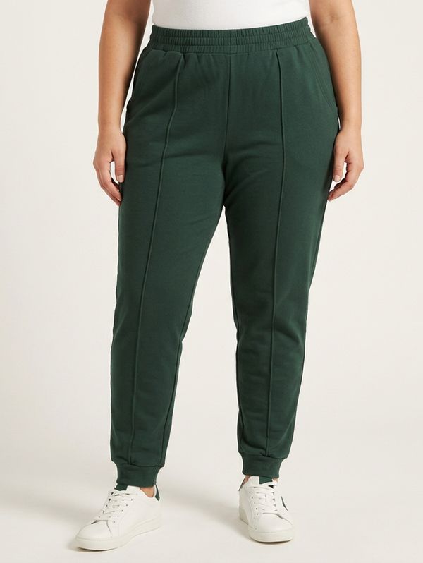 Calça Moletom Jogger Plus Size Feminina VERDE G3