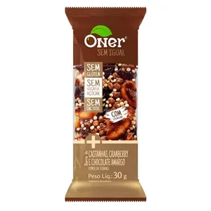 Barra de Castanhas, Cranberry e Chocolate Amargo 30g - Oner
