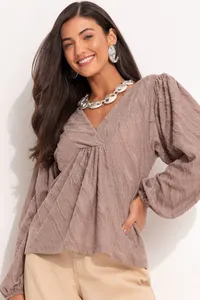 Blusa Zebra Devorê Marrom XXG