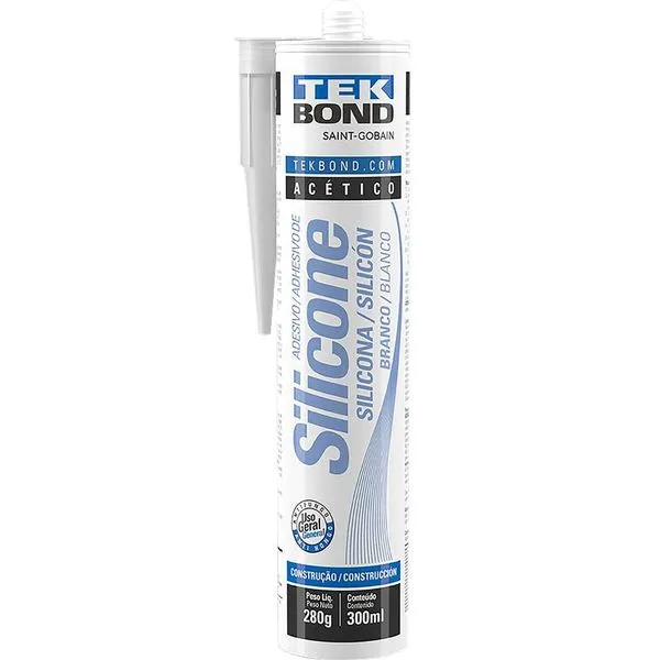 Borracha de Silicone Branco Uso Geral 280 ml - TEKBOND