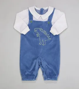 Jardineira Plush Dino - DR06 Azul - M