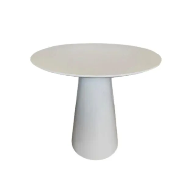 Mesa De Apoio Cone Laqueada - Tampo 60cm Altura 70cm Branco