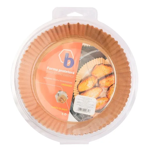 Kit 50 Formas Protetoras para Fritadeira Elétrica Tamanho P Redondo 20x4,2cm B0425 - bee