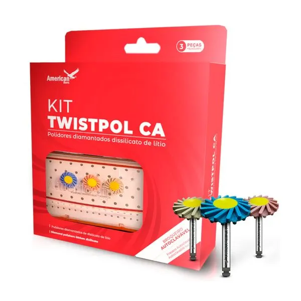 Kit Polidores Diamantados Cerâmica Twistpol CA American Burrs
