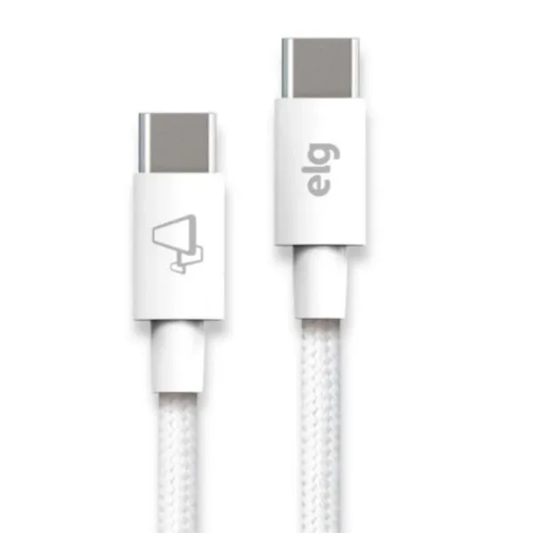 Cabo ELG Tipo-C para Tipo-C 1 m Branco 3A - TC60 CABO ELG TIPO-C P/TIPO-C 1M BRANCO 3A -