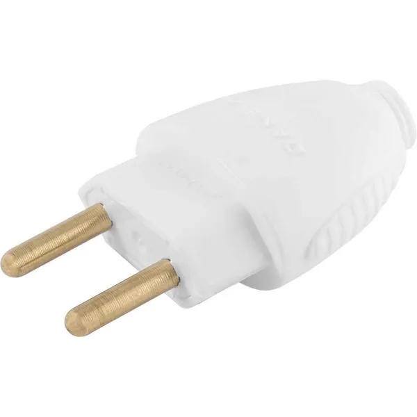 Plugue Macho 2P Redondo Branco 20A/250V - Daneva