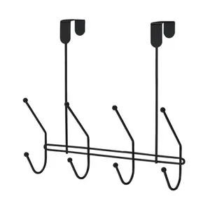 Suporte Arthi para Porta Black com 4 Ganchos Duplos UNICA