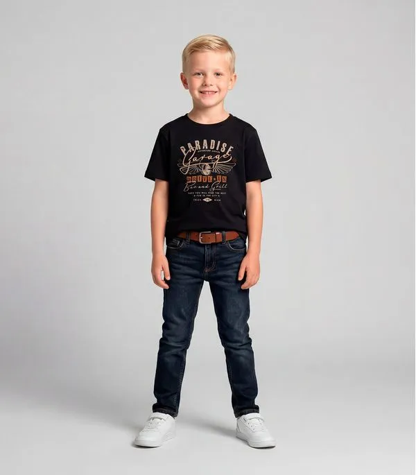 Camiseta Menino em Meia Malha Trick Nick Preto 8