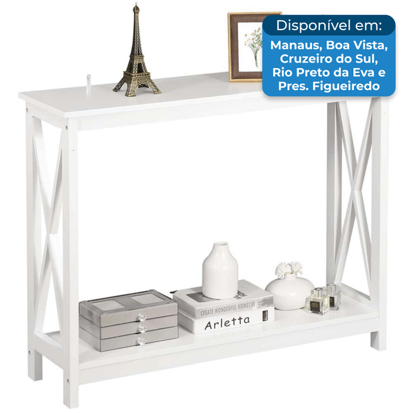 Mesa Lateral Super Deal MDF 80x30x99,8cm Branco A-BI