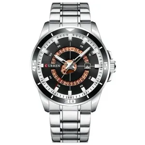 Relógio de Pulso Masculino Quartzo Calendário Cronometragem Pulseira de Aço Inox Cinza Curren Relógio de Pulso Masculino Quartzo Calendário Pulseira de Aço Inox Cinza Curren