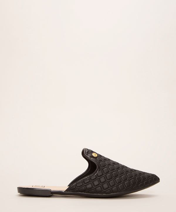 mule texturizado bico fino moleca preto 38