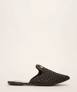 mule texturizado bico fino moleca preto 37
