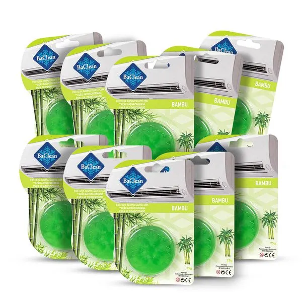 Kit com 10 Pastilhas Bactericida Aromatizante para Ar Condicionado Bambu
