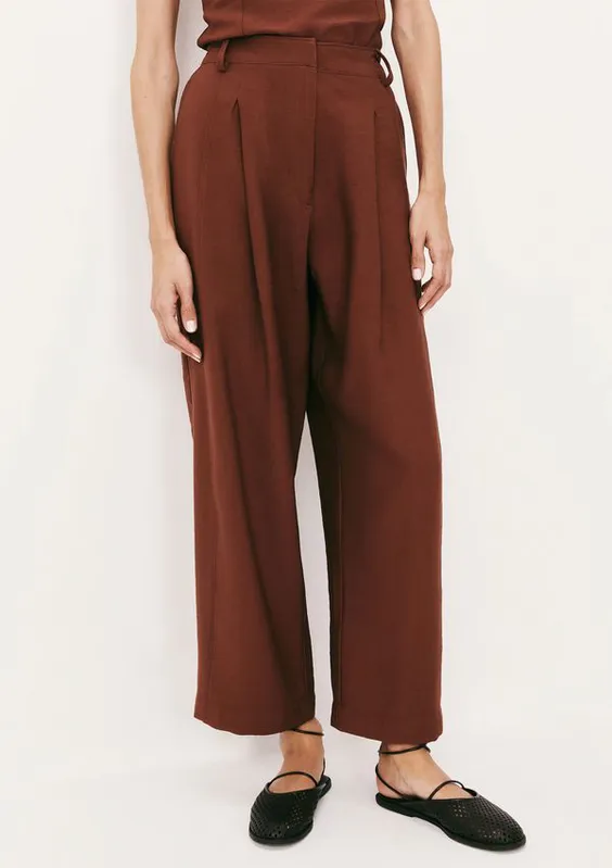 Calça Feminina Baggy Texturizada - Marrom 044