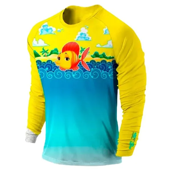 Blusa Infantil Proteção Solar UV50+ Prolife Goldfish 10 Anos 120283 (MP)