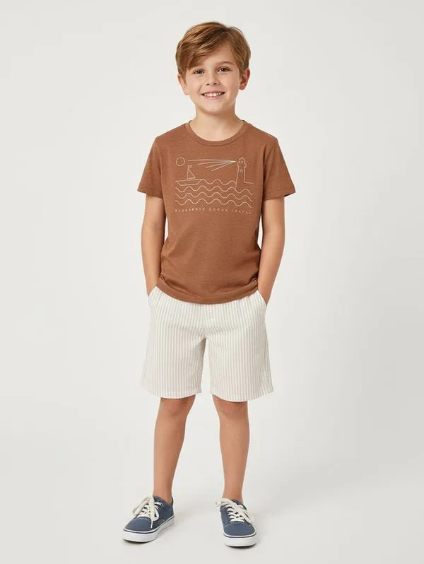 Conjunto Curto Infantil Para Menino - MARROM 8