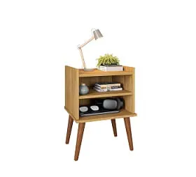Mesa de Cabeceira Aroma Freijó Off White 64cm - Fiorello Móveis