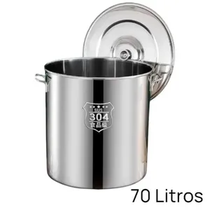 Panela para Sopa de Aço Inoxidável com Tampa Tao 70L T-BI