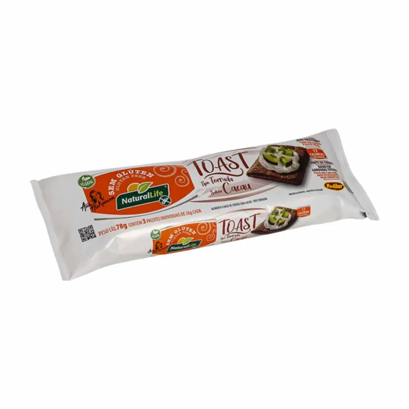 Torrada Toast Cacau Sem Glúten Vegana - Natural Life 78g