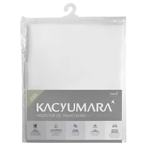 Protetor de Travesseiro Casa K 50x70CM Impermeável Algodão Antialérgico Antiácaro Branco Kacyumara Protetor de Travesseiro Casa K 50x70CM Impermeável Algodão Branco Kacyumara