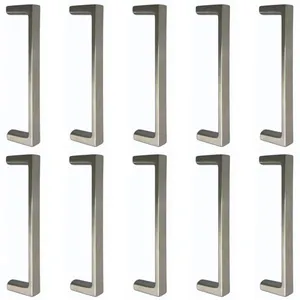 Kit 10 Puxadores Retos 96mm Níquel Escovado Móveis Oeiras Torralba Armários Gavetas
