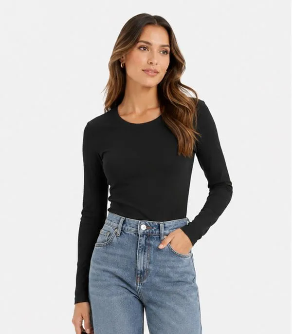 Blusa Manga Longa Feminina Em Suplex Infinita Cor Preto M