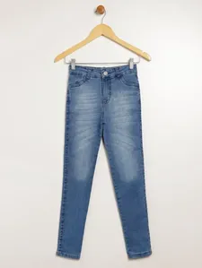 Calça Jeans Skinny Juvenil Para Menina - AZUL 10