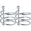 Kit 2 Suportes Porta Secador de Cabelo Espiral Cromados Acessórios para Banheiro Parede