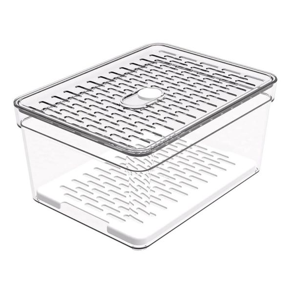 Organizador de Geladeira com Grade 2,3L Transparente Pequeno Frutas Legumes Crippa