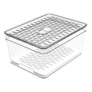 Organizador de Geladeira com Grade 2,3L Transparente Pequeno Frutas Legumes Crippa