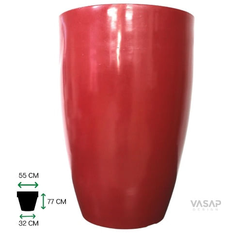 Vaso Cone Liso 77 Vermelho