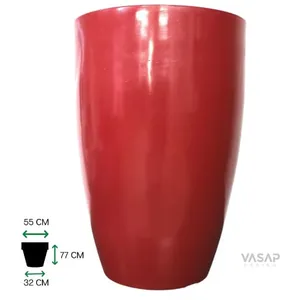 Vaso Cone Liso 77 Vermelho