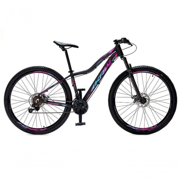 Bicicleta Aro 29 Krw Alumínio 24 Vel Freio A Disco X52 Preto/pink E Azul