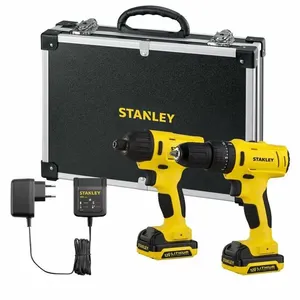 Kit Parafusadeira E Furadeira De Impacto Stanley 3/8 10MM /1/6 6,35MM Bivolt SCHI121S2FK-BR