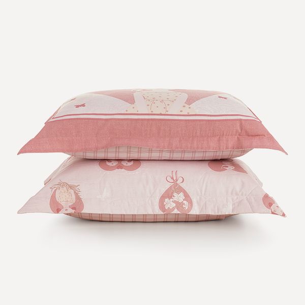 Kit Fronha e Porta-travesseiro Infantil 100% Algodão Ameli