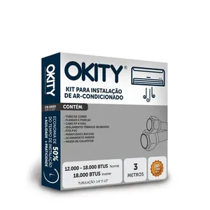 Kit Instalação Ar Condicionado sem Suporte 12000 a 18000 BTUs Okity Kit Instalação Ar Condicionado sem Suporte 3 Metros 12000 a 18000 BTUs