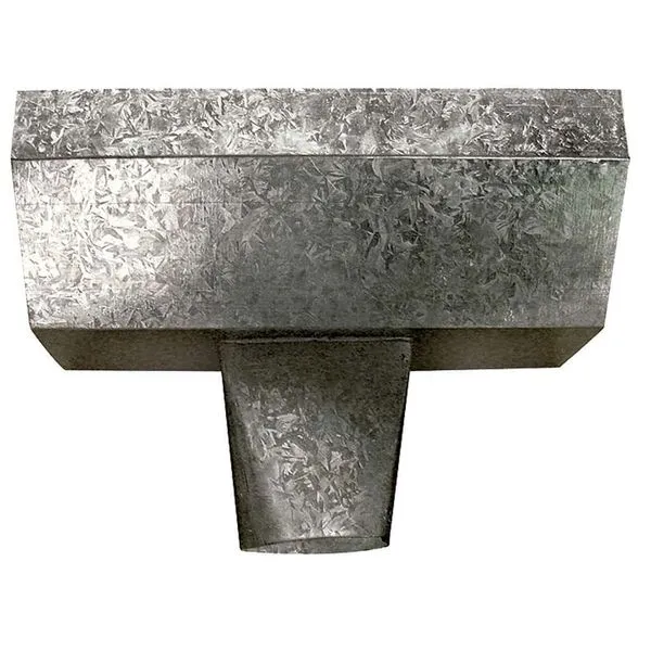 Calha Emenda Americana C.28 com Bocal 377 para Drenagem Pluvial em Aco Galvanizado Alta Durabilidade Calha Forte Calha Emenda Americana C.28 com Bocal 377 para Sistemas de Drenagem Pluvial Aco Galvanizado Calha