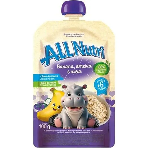 Papinha AllNutri Sabor Banana Ameixa e Aveia 100g