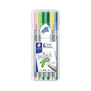 Caneta Hidrográfica Staedtler Triplus Fineliner Botanical 0.3mm Colors com 06 Unidades