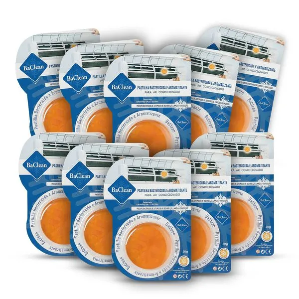 Kit com 10 Pastilhas Bactericida Aromatizante para Ar Condicionado Afrodite