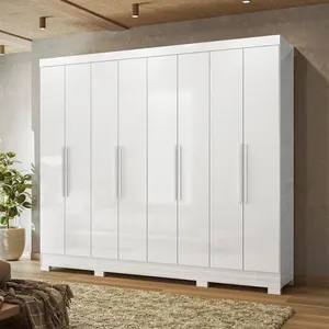 Guarda Roupa Moval Diplomata 8 Portas 4 Gavetas Sem Espelho | Branco (S/V)