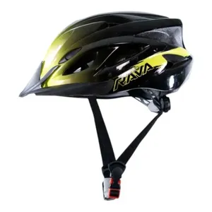 Capacete Para Ciclista MTB JPP Rava Space 3 Brilho Com Viseira Preto E Amarelo M (MP)