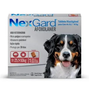NexGard Antipulgas e Carrapatos para Cães de 25,1 a 50 kg 1 tablete