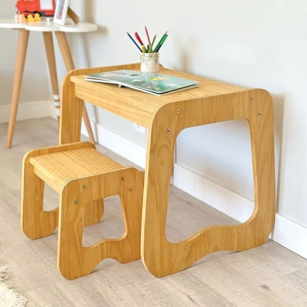 Mesa Infantil Encanto Em Madeira Mel